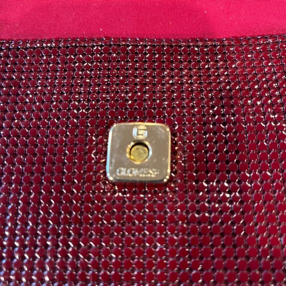 Vintage Retro GloMesh Burgundy Metal Mesh Clutch Bag  Purse - Australia - Picture 3 of 13